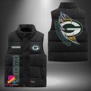 Green Bay Packers NFL Style Sleeveless Puffer Jacket For Fans