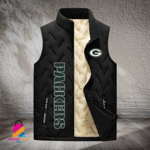 Green Bay Packers NFL Style Sleeveless Puffer Jacket For Fans