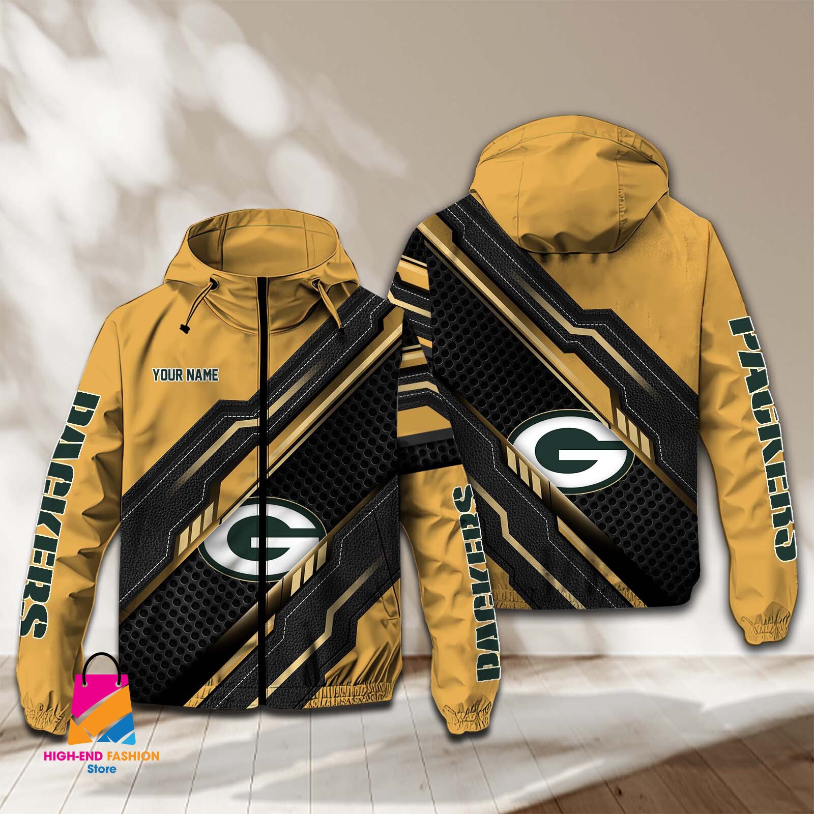 Green Bay Packers NFL Style Windbreaker Jacket For Fans