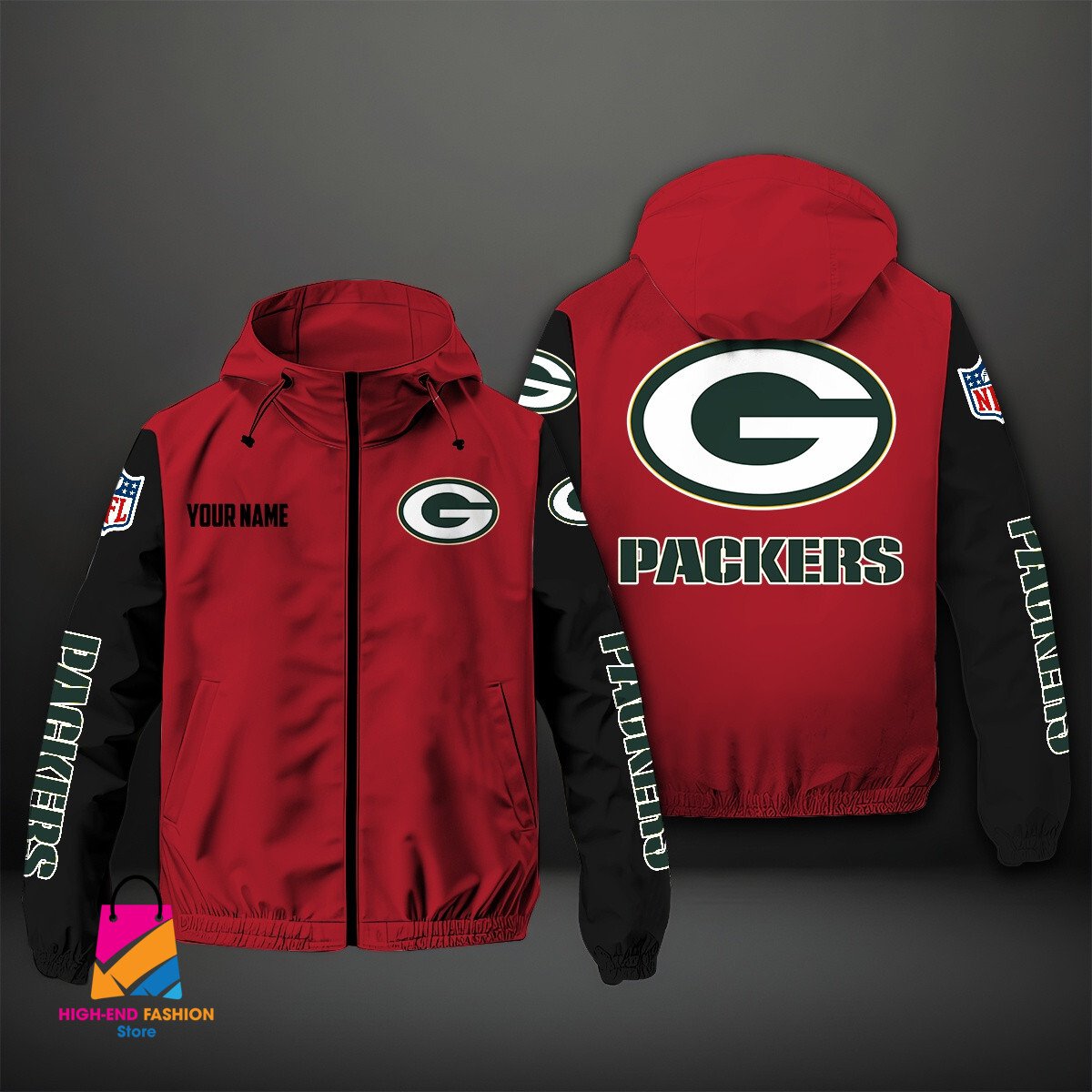 Green Bay Packers NFL Style Windbreaker Jacket For Fans