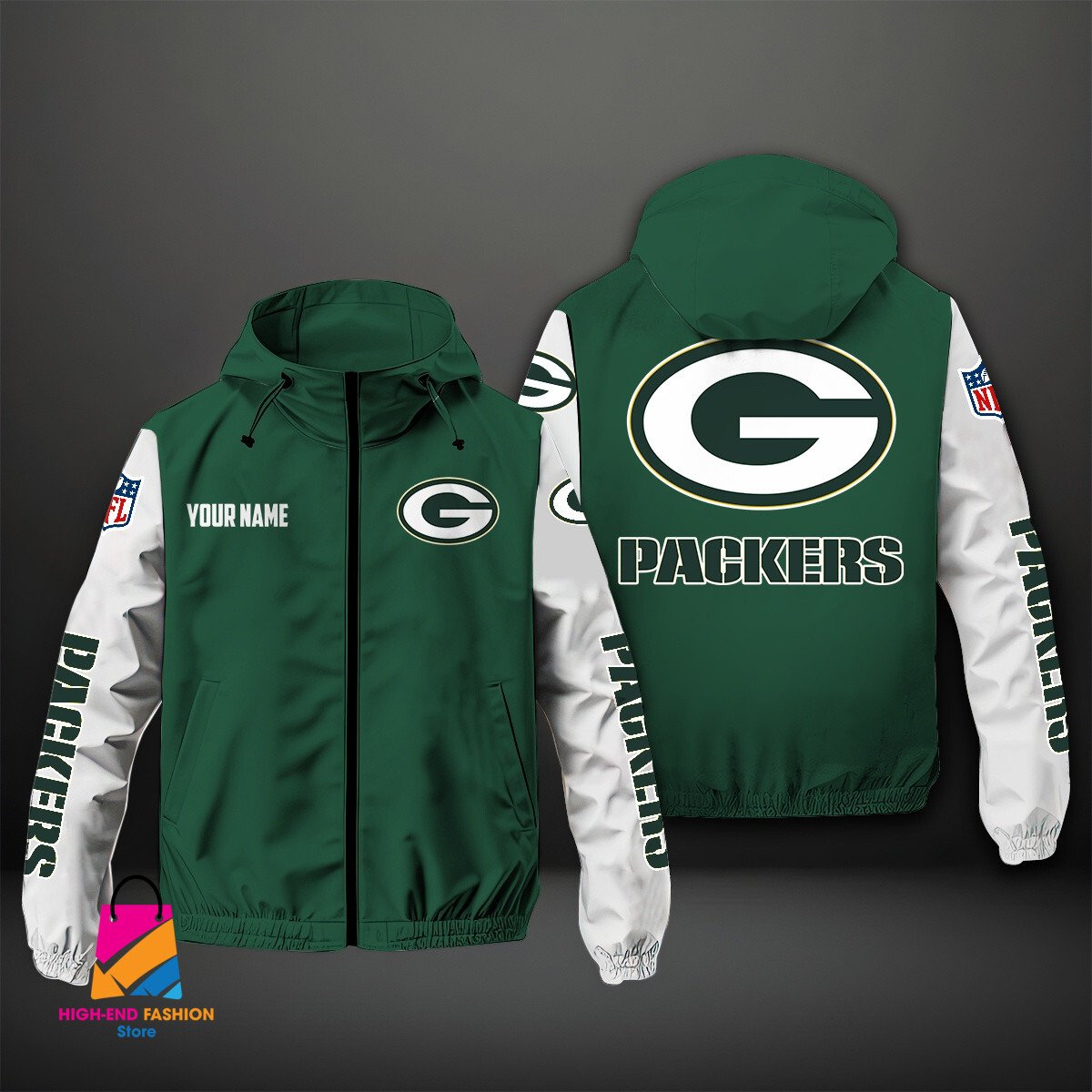 Green Bay Packers NFL Style Windbreaker Jacket For Fans