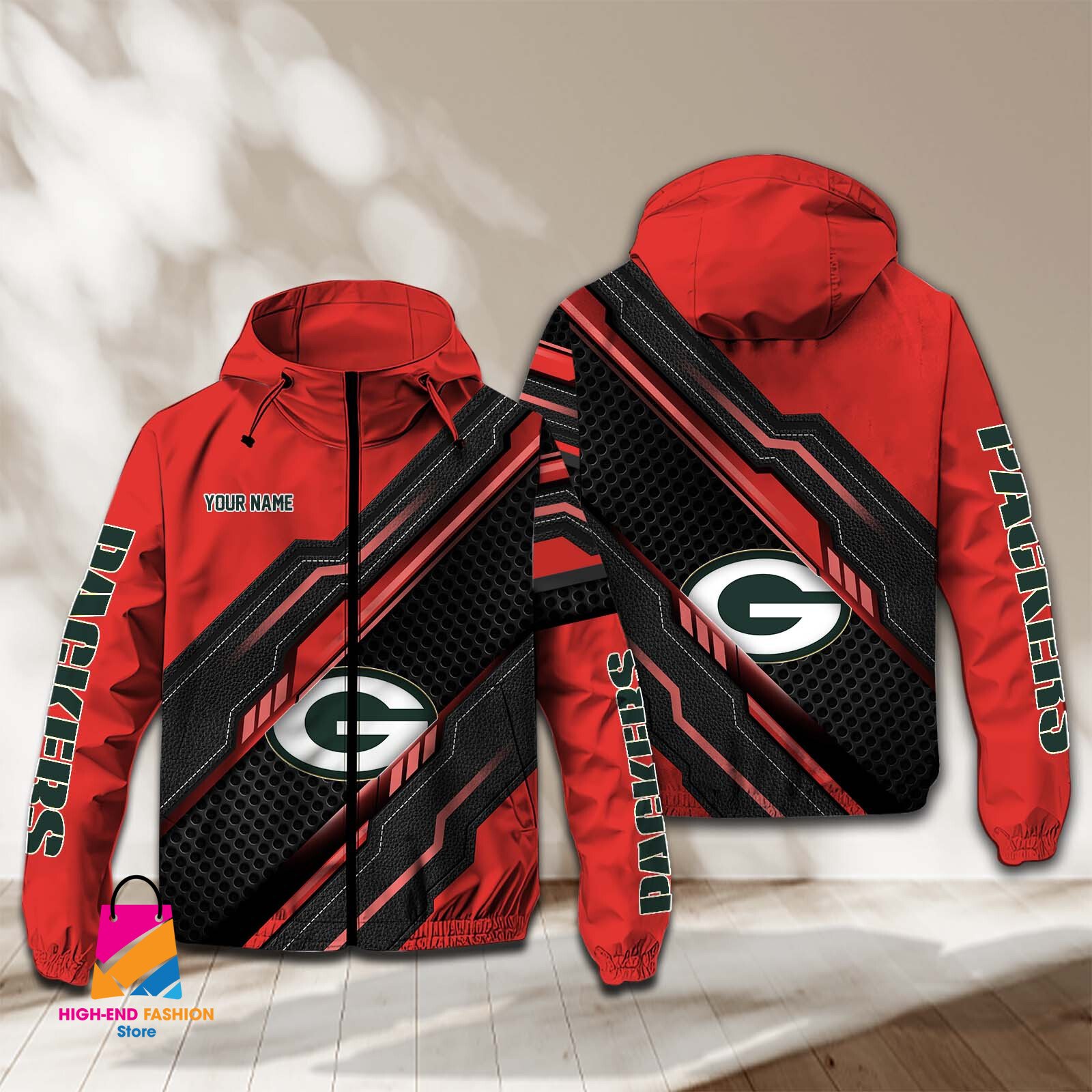 Green Bay Packers NFL Style Windbreaker Jacket For Fans