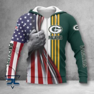 Green Bay Packers NFL Style Zip Hoodie Jacket For Fans