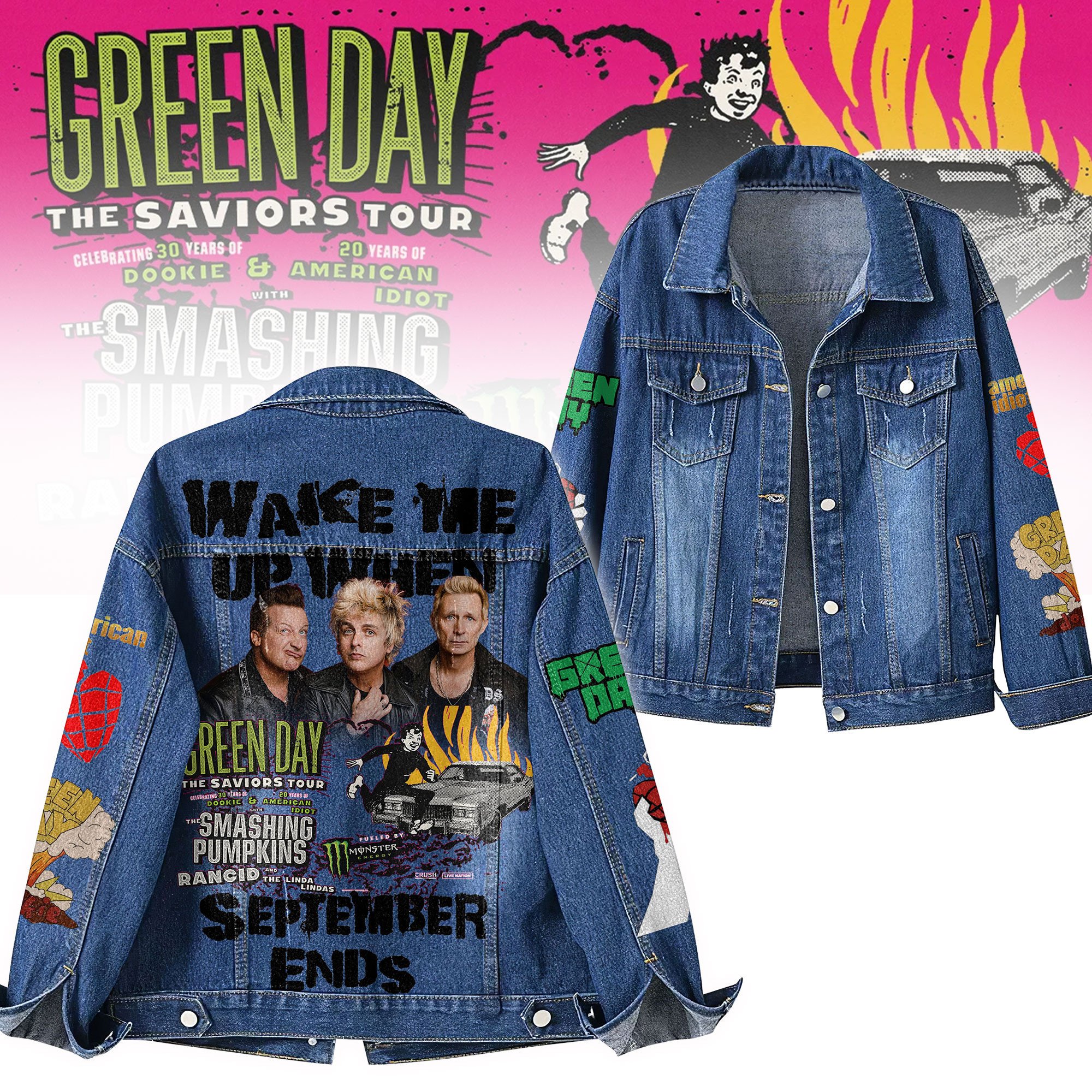 Green Day Music Denim Jacket Gift For Fans