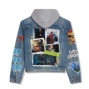 Gunna Music Style Hooded Denim Jacket For Fans