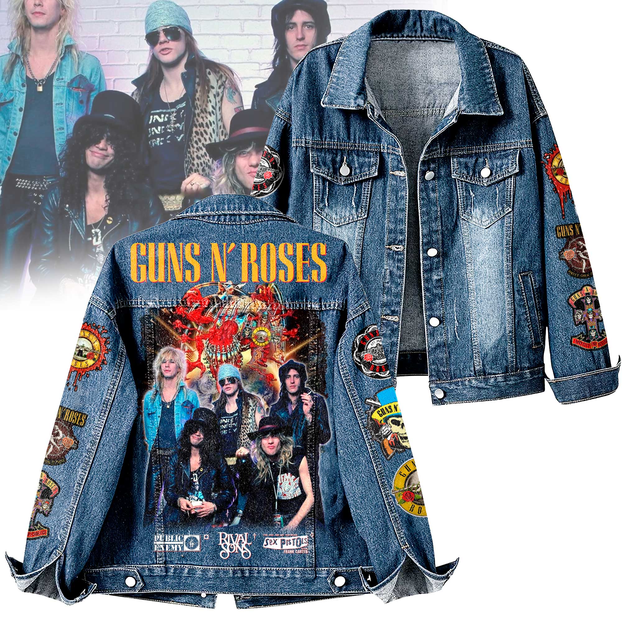 Guns N' Roses Music Denim Jacket Gift For Fans