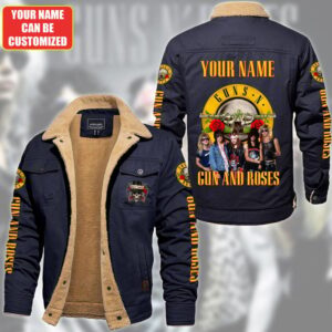 Guns N' Roses Music Style Fleece Thermal Cotton Jacket For Fans