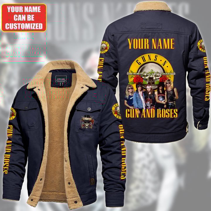 Guns N' Roses Music Style Fleece Thermal Cotton Jacket For Fans