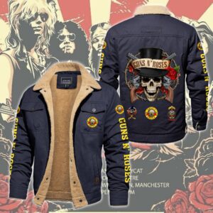 Guns N' Roses Music Style Fleece Thermal Cotton Jacket For Fans
