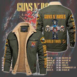 Guns N' Roses Music Style Fleece Thermal Cotton Jacket For Fans