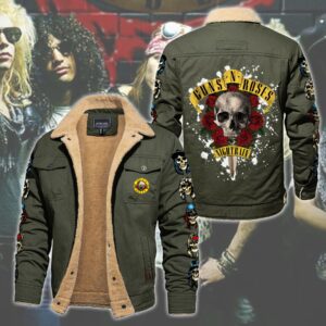 Guns N' Roses Music Style Fleece Thermal Cotton Jacket For Fans