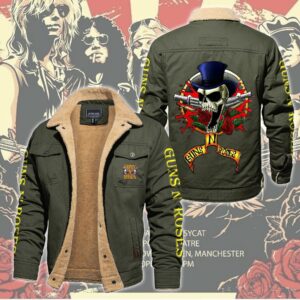 Guns N' Roses Music Style Fleece Thermal Cotton Jacket For Fans