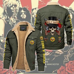 Guns N' Roses Music Style Fleece Thermal Cotton Jacket For Fans