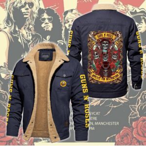 Guns N' Roses Music Style Fleece Thermal Cotton Jacket For Fans