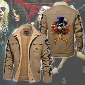 Guns N' Roses Music Style Fleece Thermal Cotton Jacket For Fans