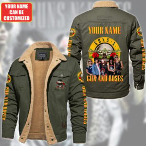 Guns N' Roses Music Style Fleece Thermal Cotton Jacket For Fans
