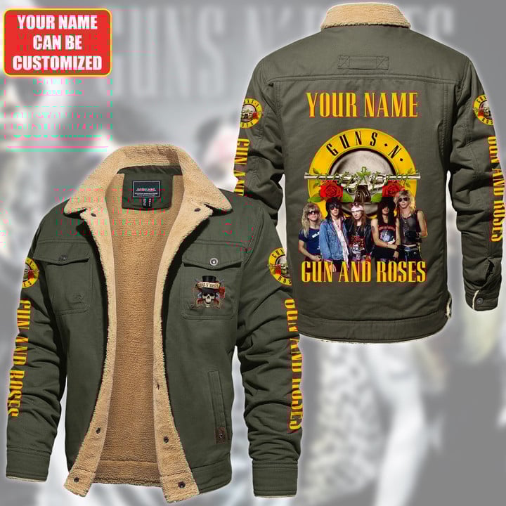 Guns N' Roses Music Style Fleece Thermal Cotton Jacket For Fans
