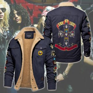 Guns N' Roses Music Style Fleece Thermal Cotton Jacket For Fans