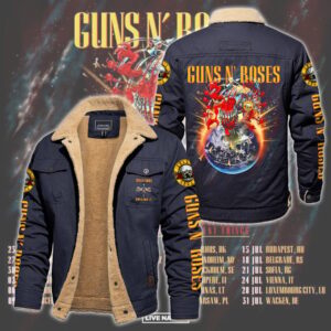 Guns N' Roses Music Style Fleece Thermal Cotton Jacket For Fans