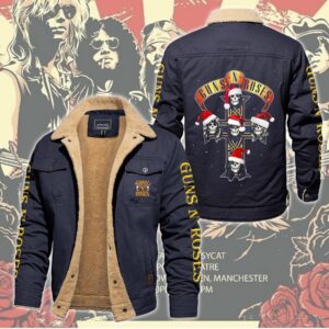 Guns N' Roses Music Style Fleece Thermal Cotton Jacket For Fans