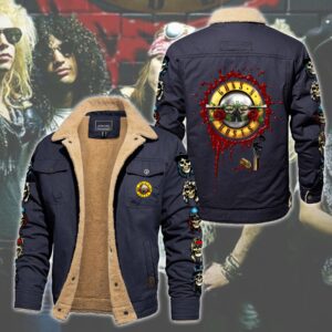 Guns N' Roses Music Style Fleece Thermal Cotton Jacket For Fans