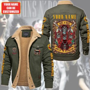Guns N' Roses Music Style Fleece Thermal Cotton Jacket For Fans