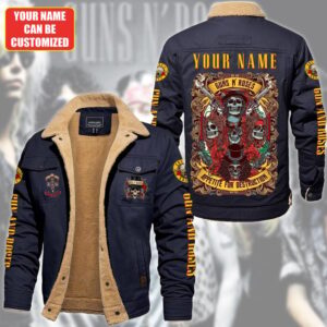 Guns N' Roses Music Style Fleece Thermal Cotton Jacket For Fans