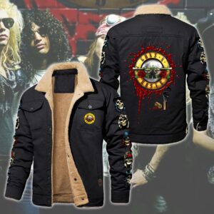 Guns N' Roses Music Style Fleece Thermal Cotton Jacket For Fans