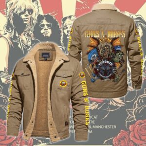 Guns N' Roses Music Style Fleece Thermal Cotton Jacket For Fans