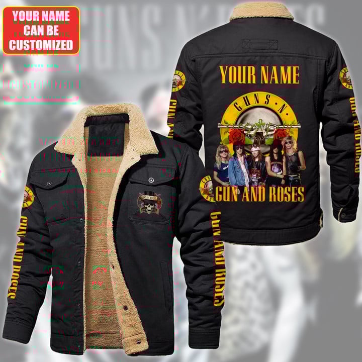 Guns N' Roses Music Style Fleece Thermal Cotton Jacket For Fans