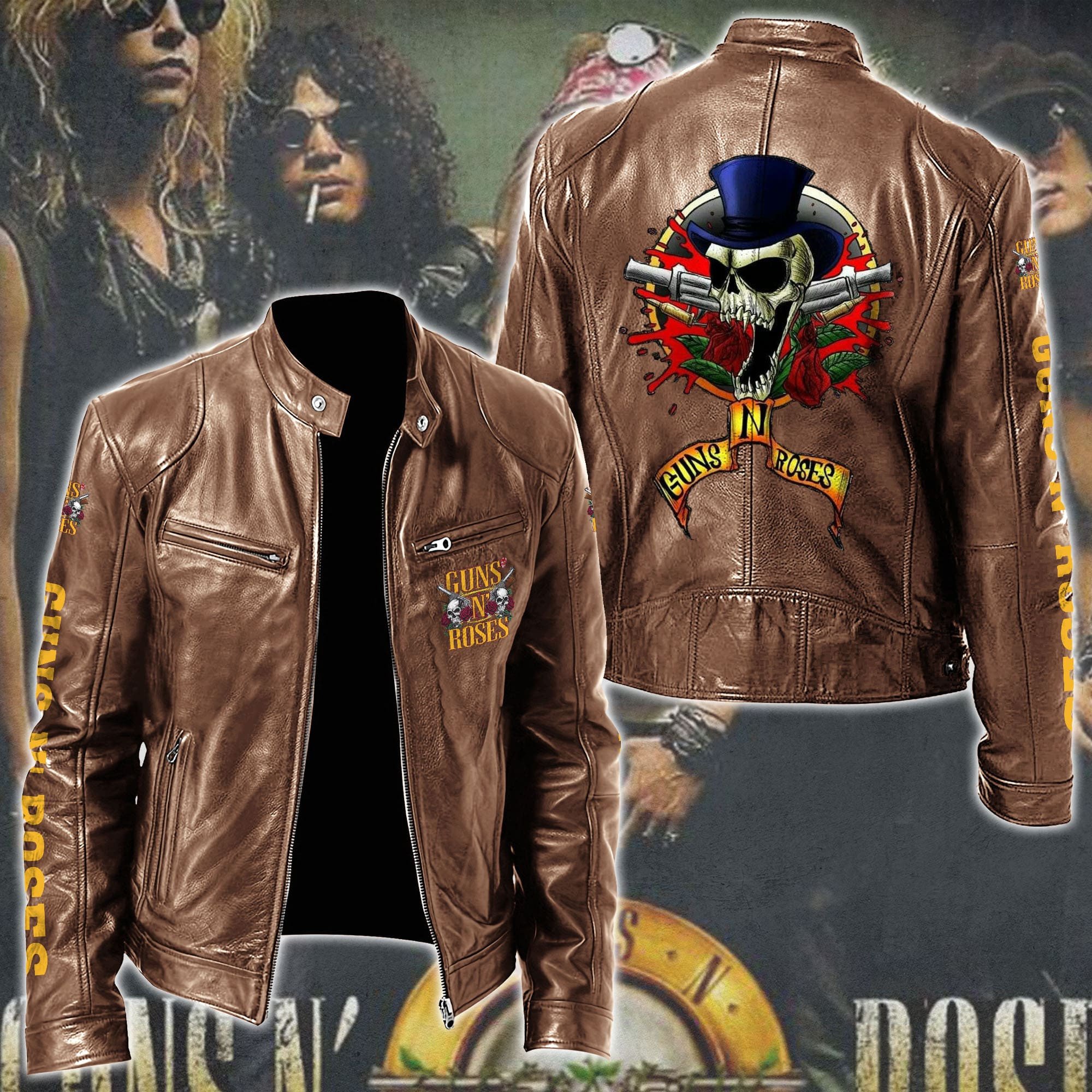 Guns N' Roses Music Style Leather Jacket For Fans
