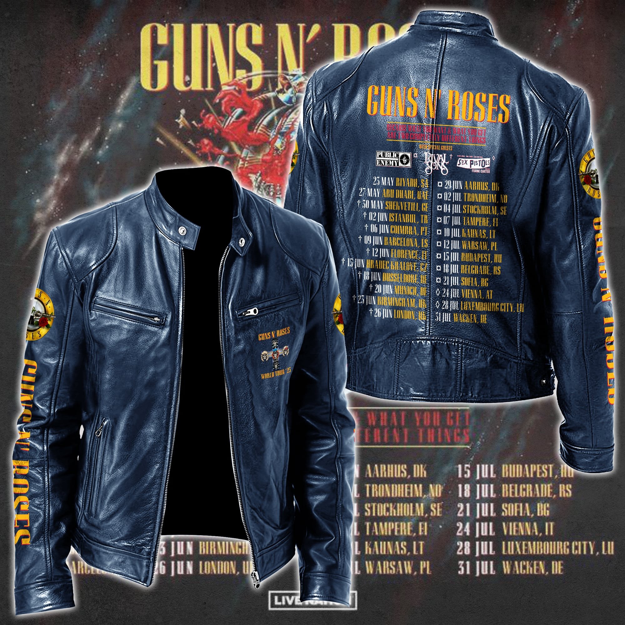 Guns N' Roses Music Style Leather Jacket For Fans