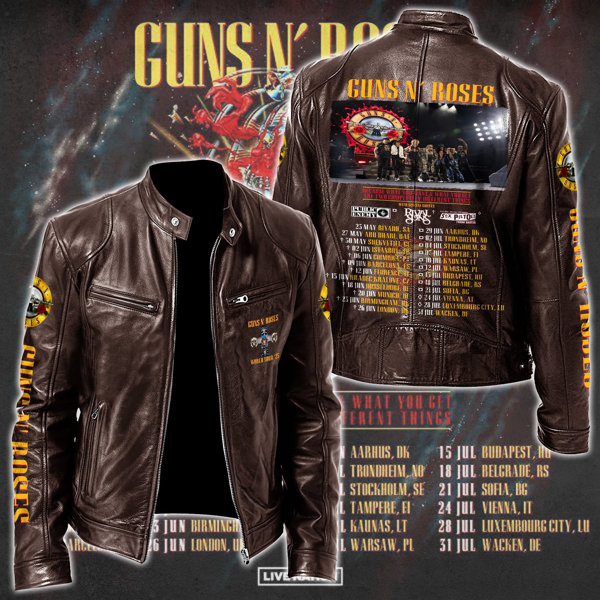 Guns N' Roses Music Style Leather Jacket For Fans