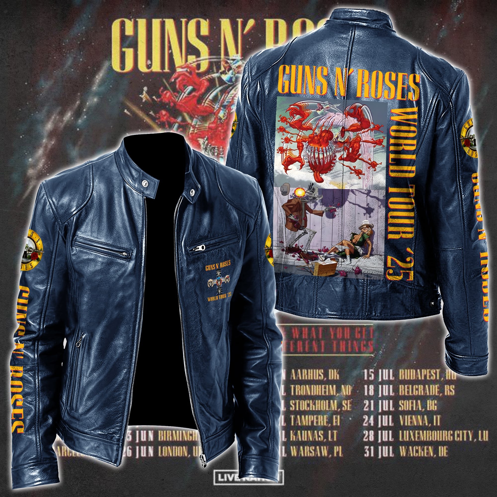 Guns N' Roses Music Style Leather Jacket For Fans