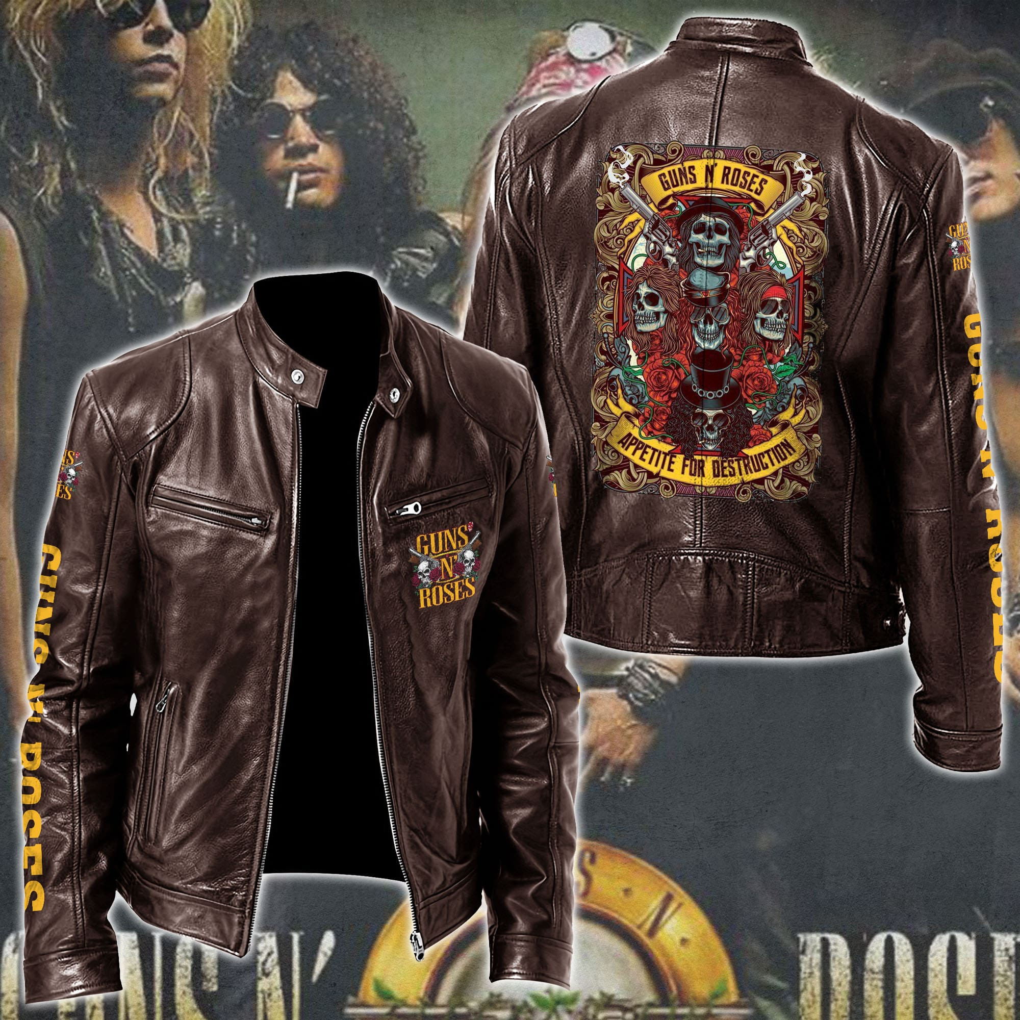 Guns N' Roses Music Style Leather Jacket For Fans