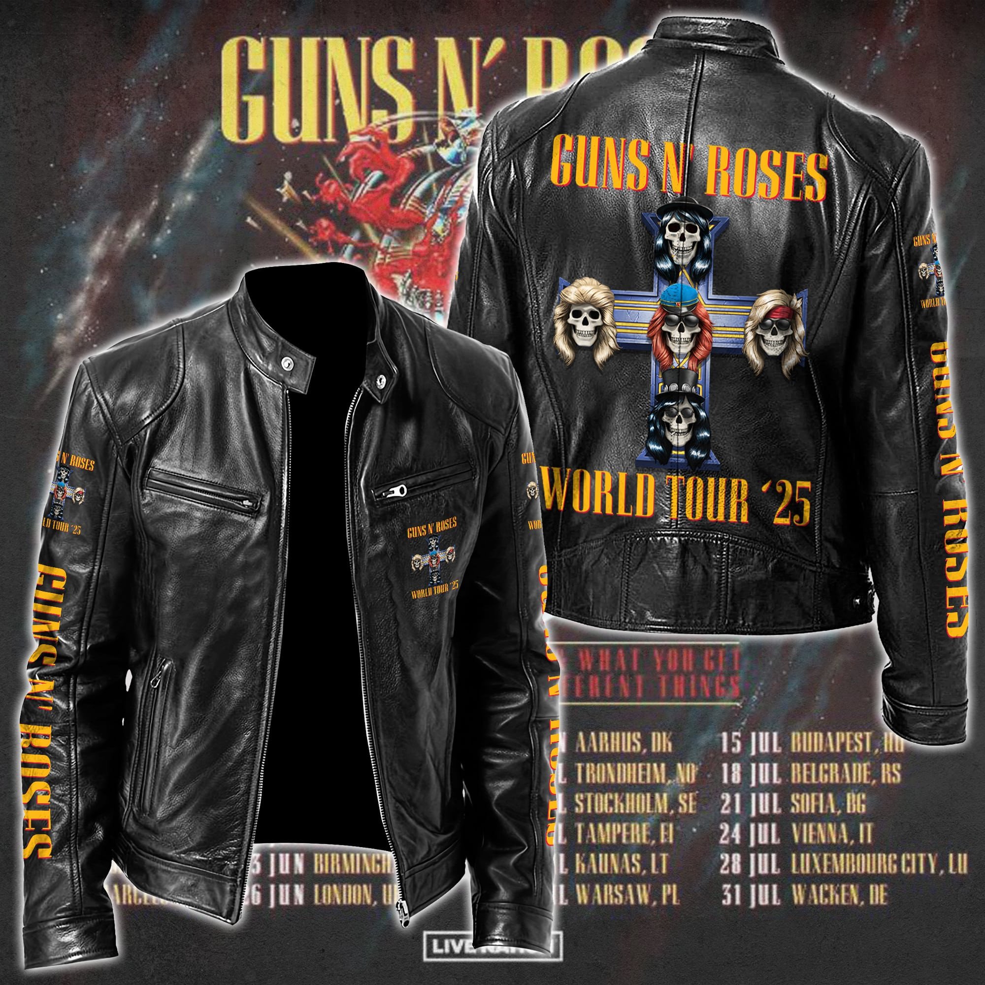 Guns N' Roses Music Style Leather Jacket For Fans