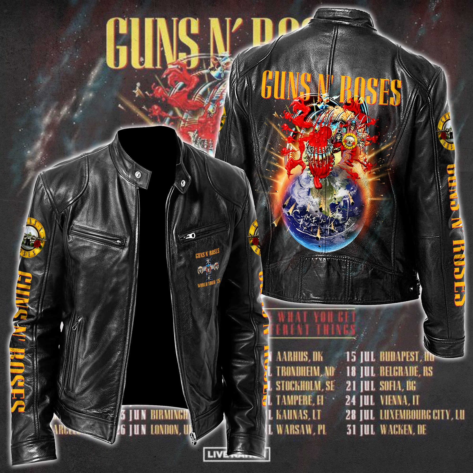 Guns N' Roses Music Style Leather Jacket For Fans