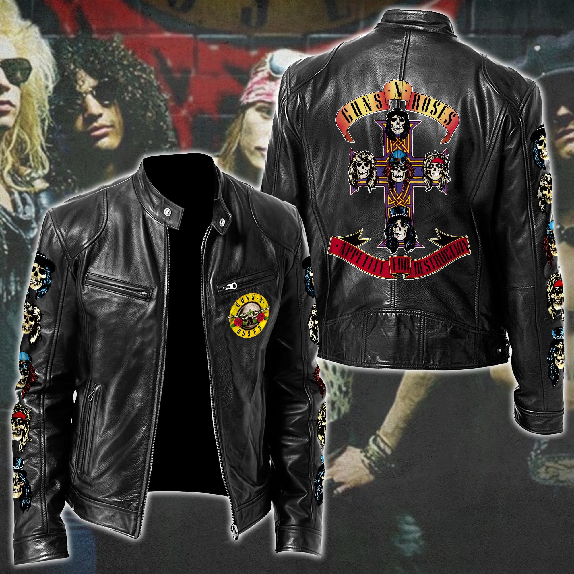 Guns N' Roses Music Style Leather Jacket For Fans