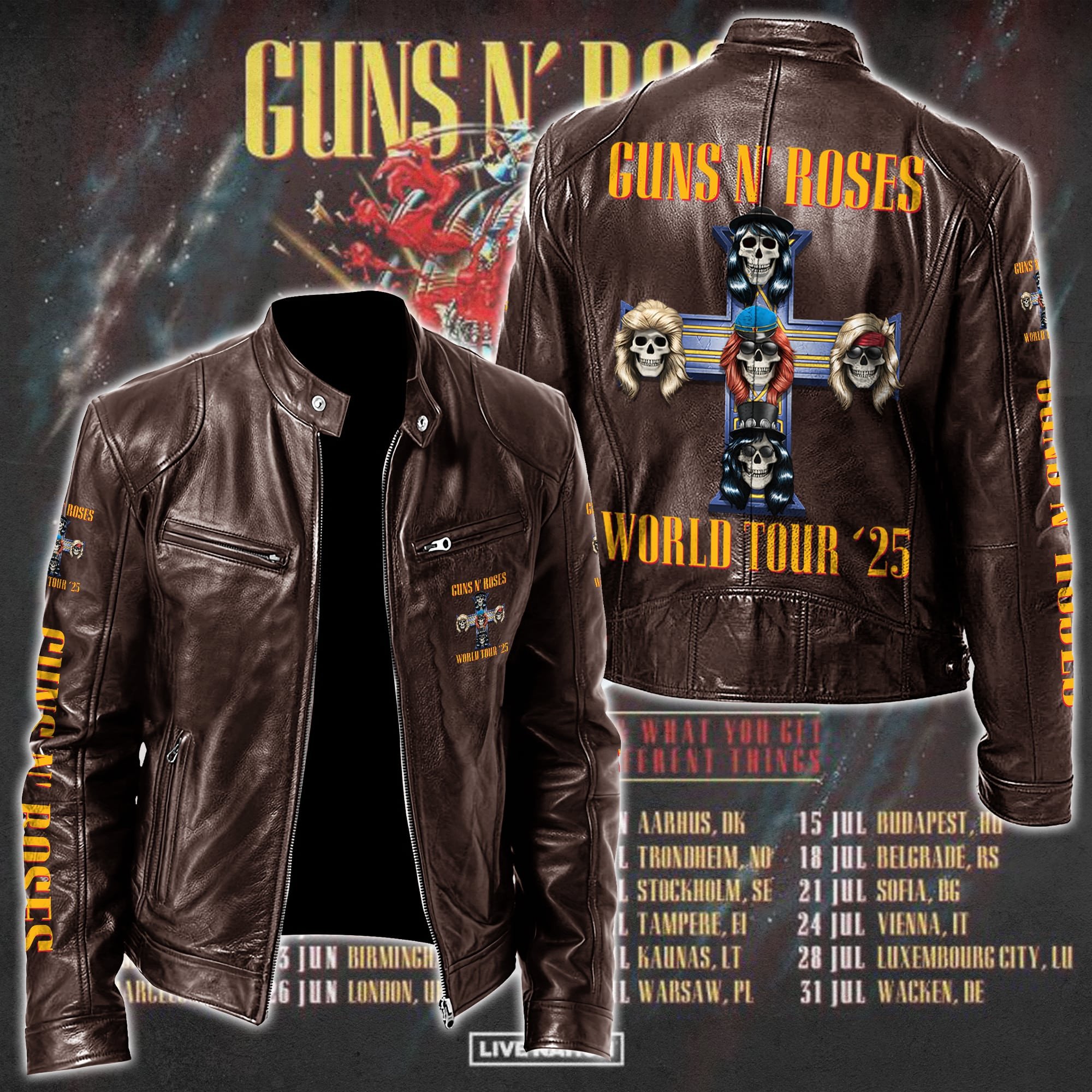 Guns N' Roses Music Style Leather Jacket For Fans