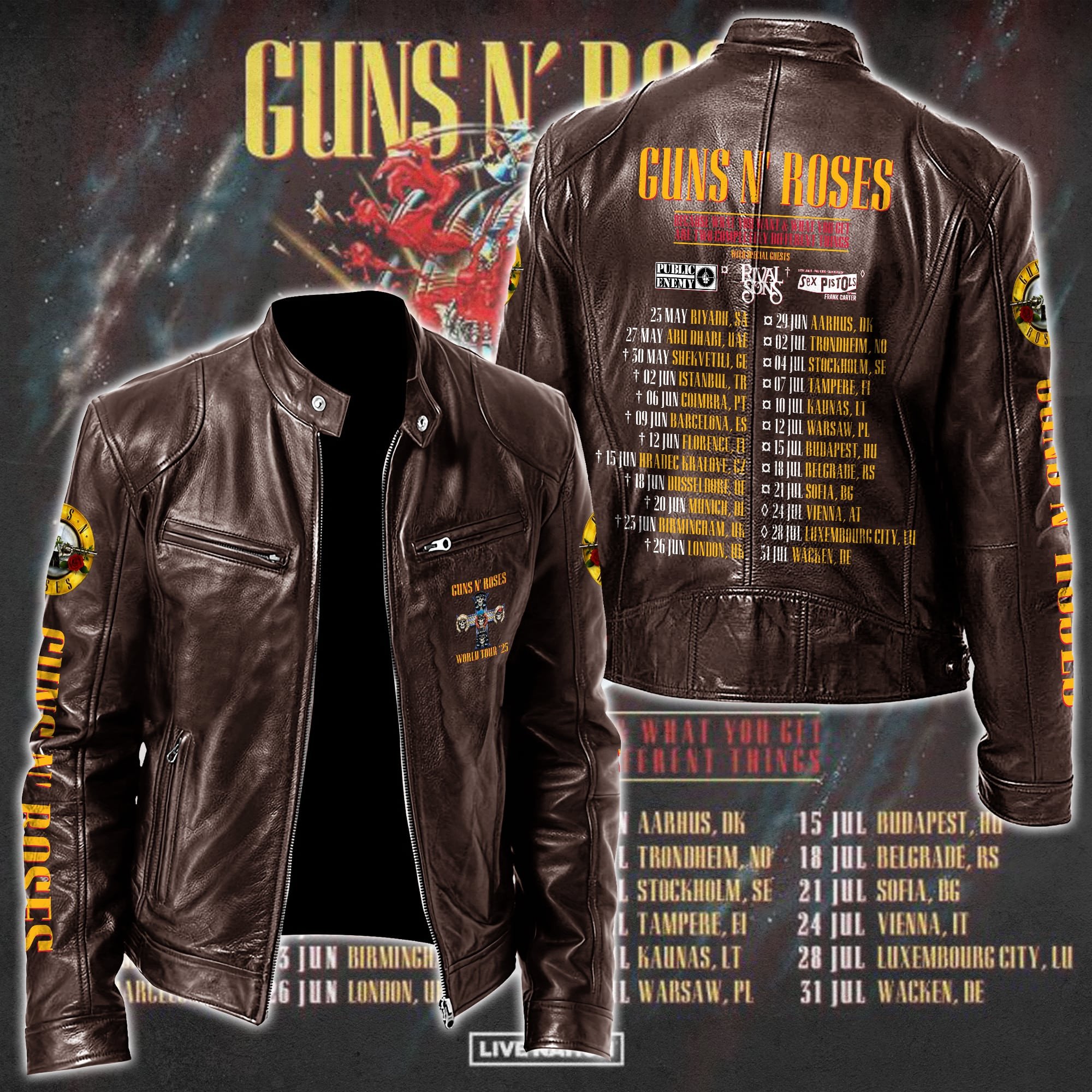 Guns N' Roses Music Style Leather Jacket For Fans