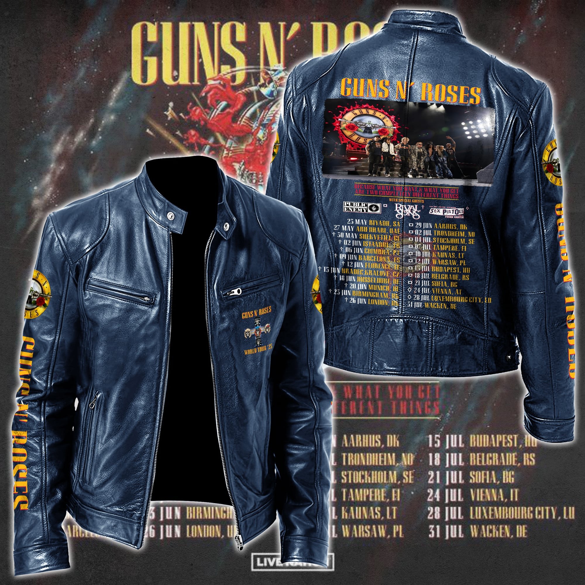 Guns N' Roses Music Style Leather Jacket For Fans