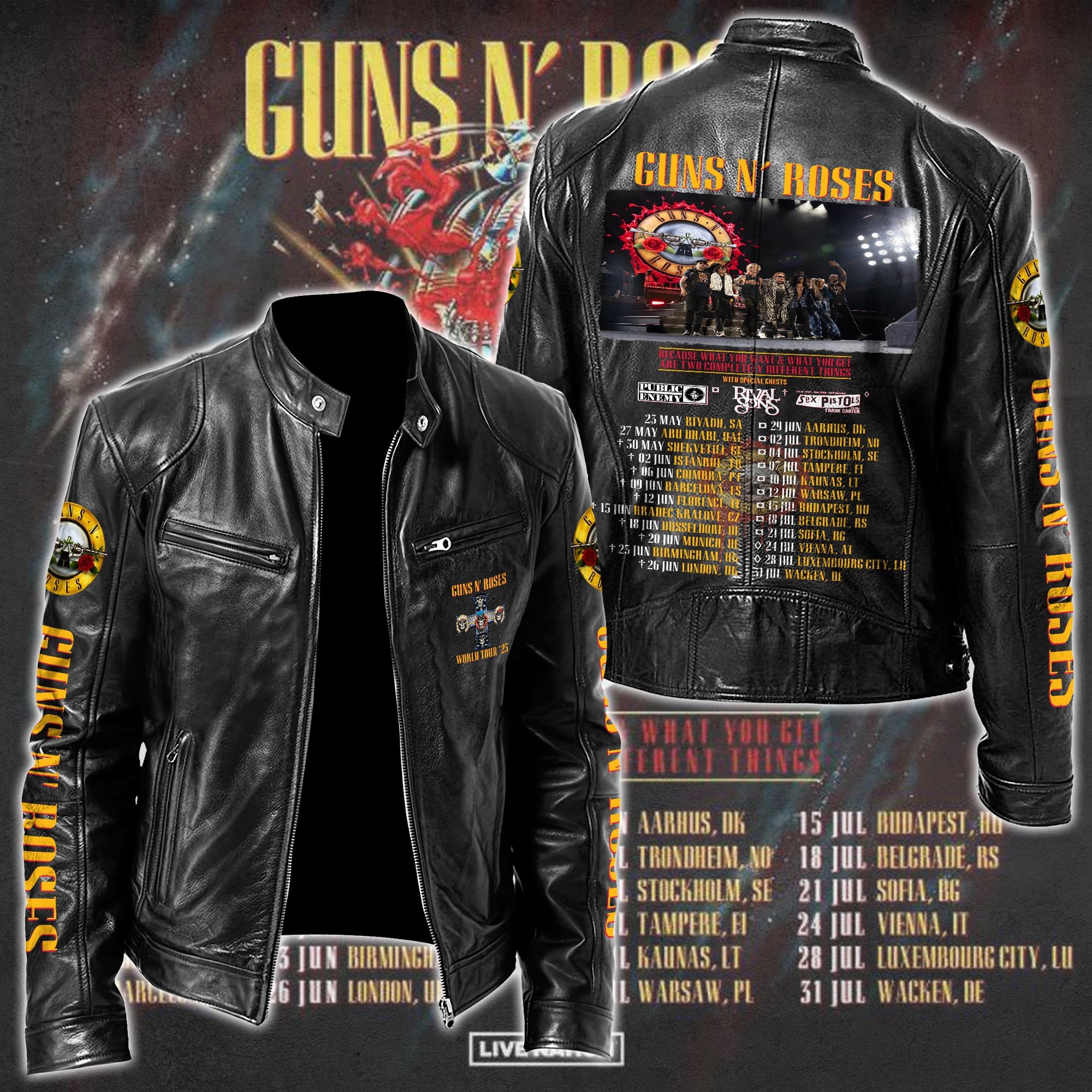 Guns N' Roses Music Style Leather Jacket For Fans
