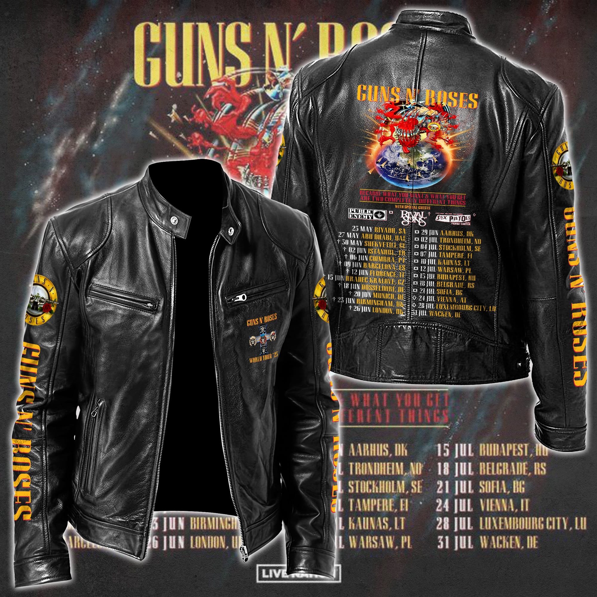 Guns N' Roses Music Style Leather Jacket For Fans