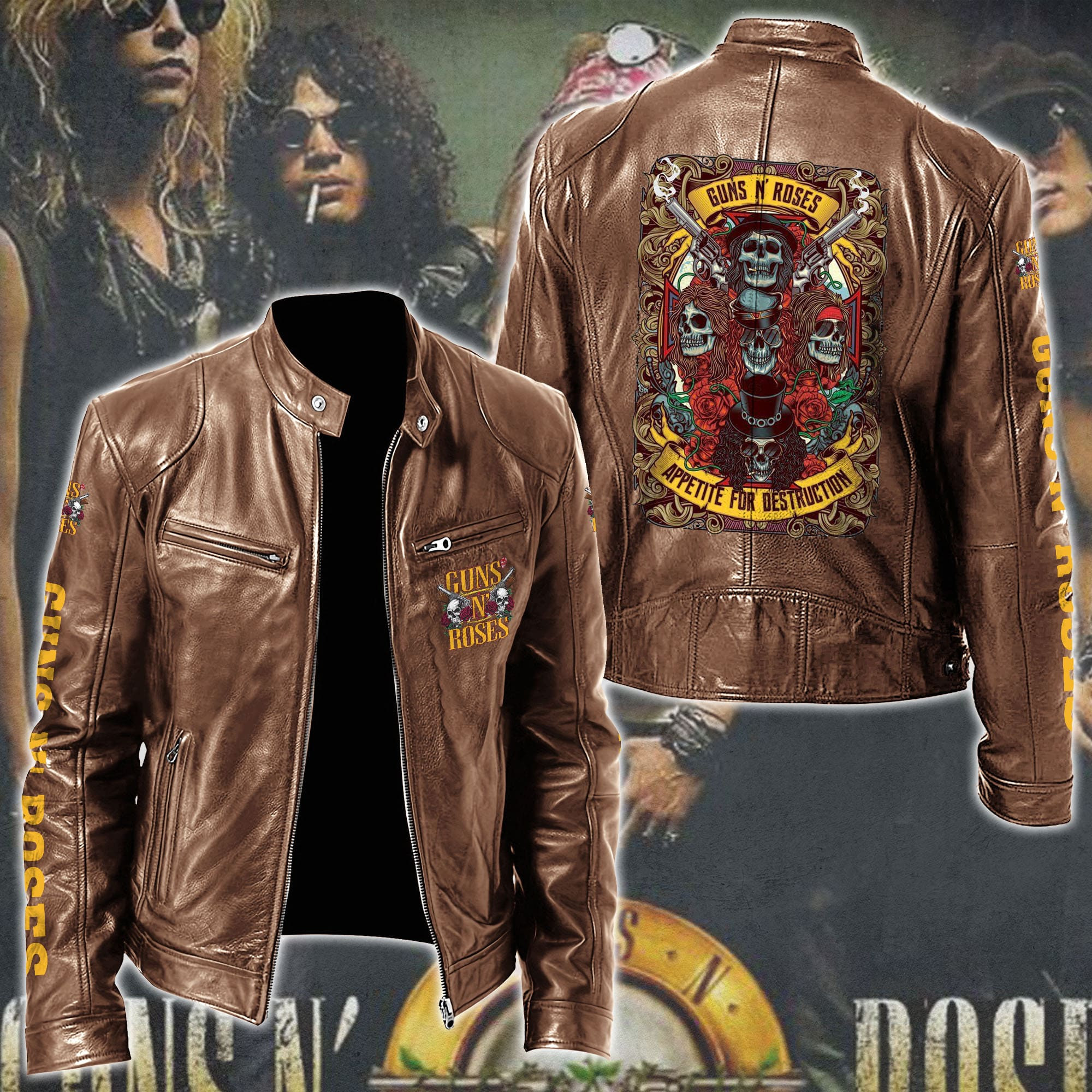 Guns N' Roses Music Style Leather Jacket For Fans