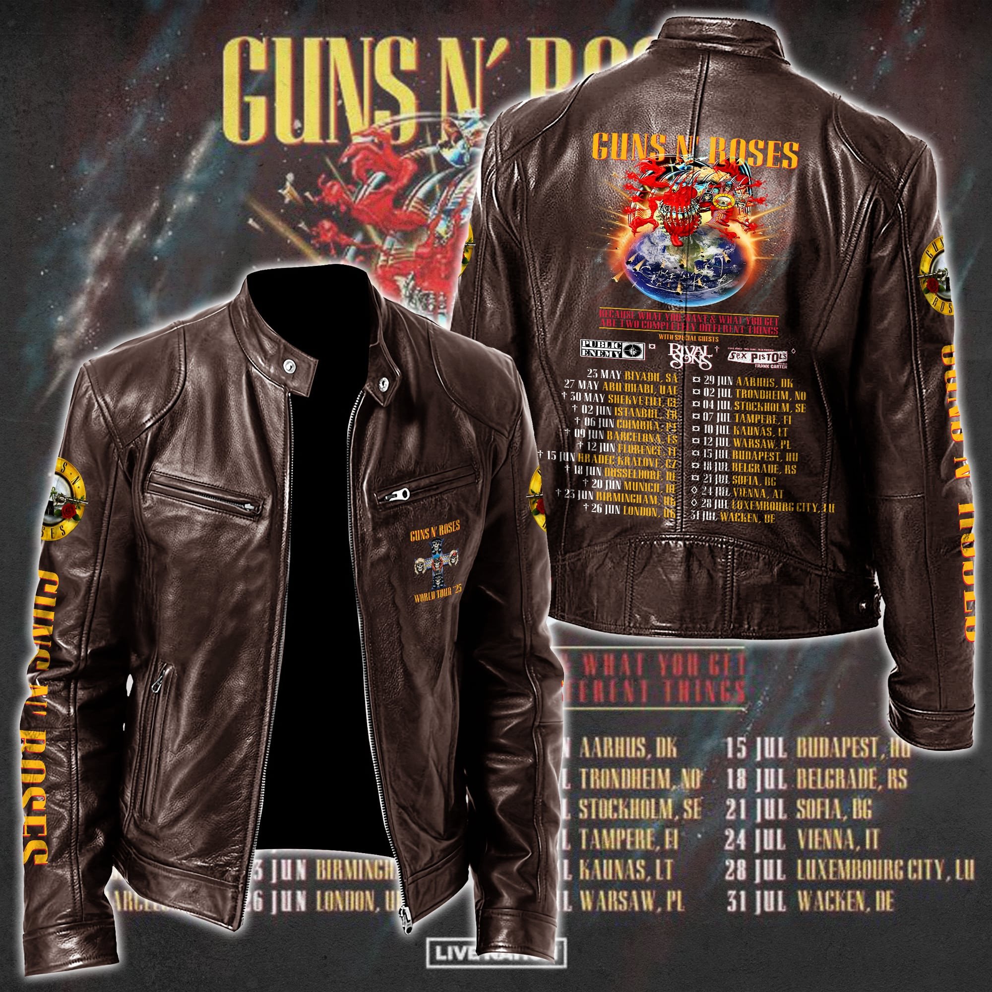 Guns N' Roses Music Style Leather Jacket For Fans