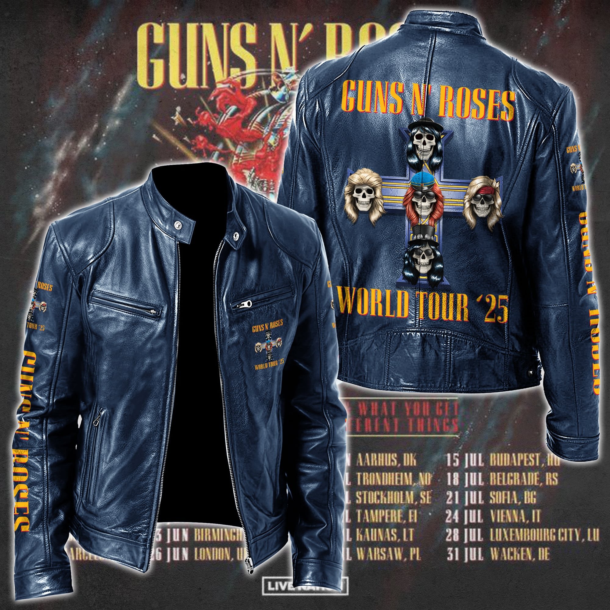 Guns N' Roses Music Style Leather Jacket For Fans