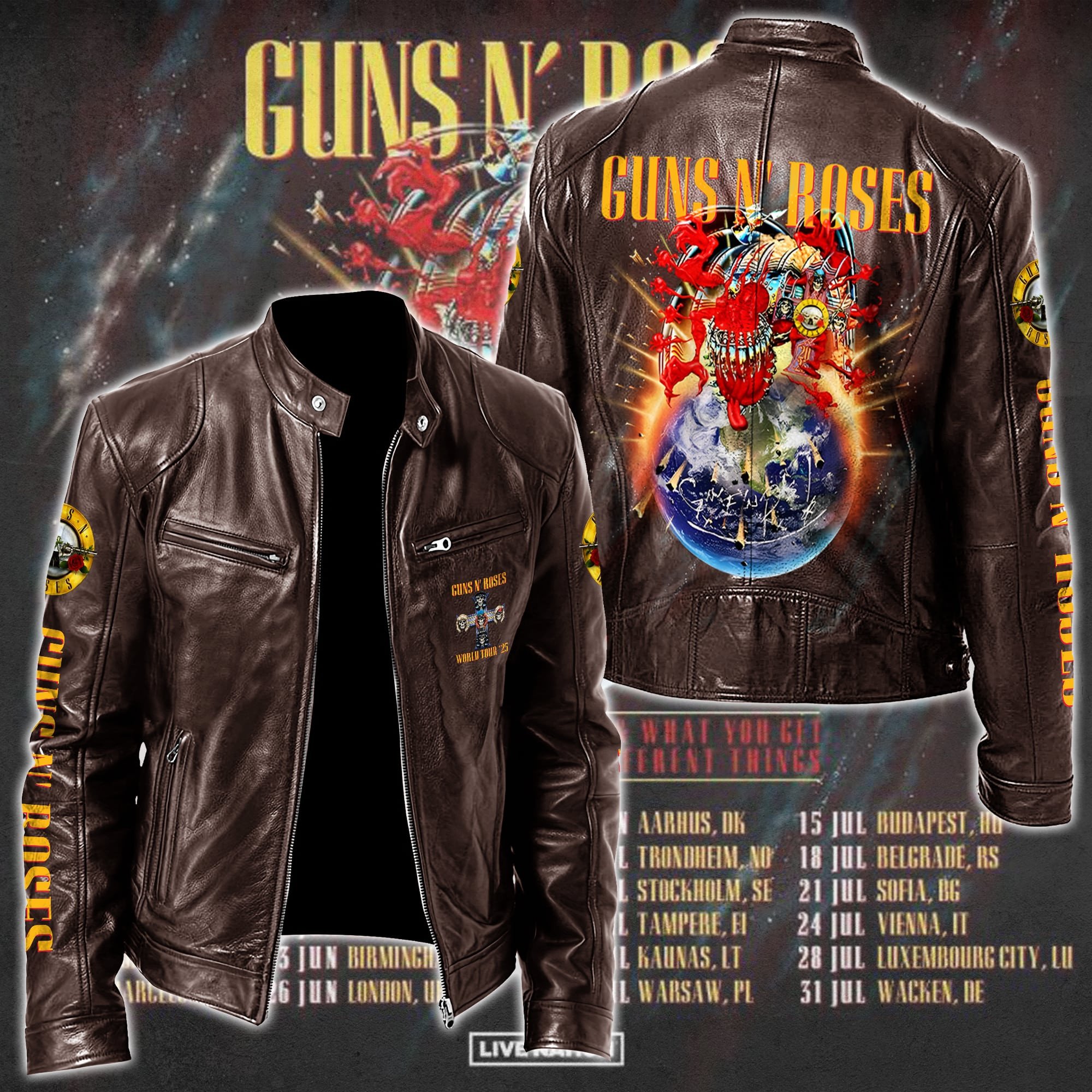 Guns N' Roses Music Style Leather Jacket For Fans