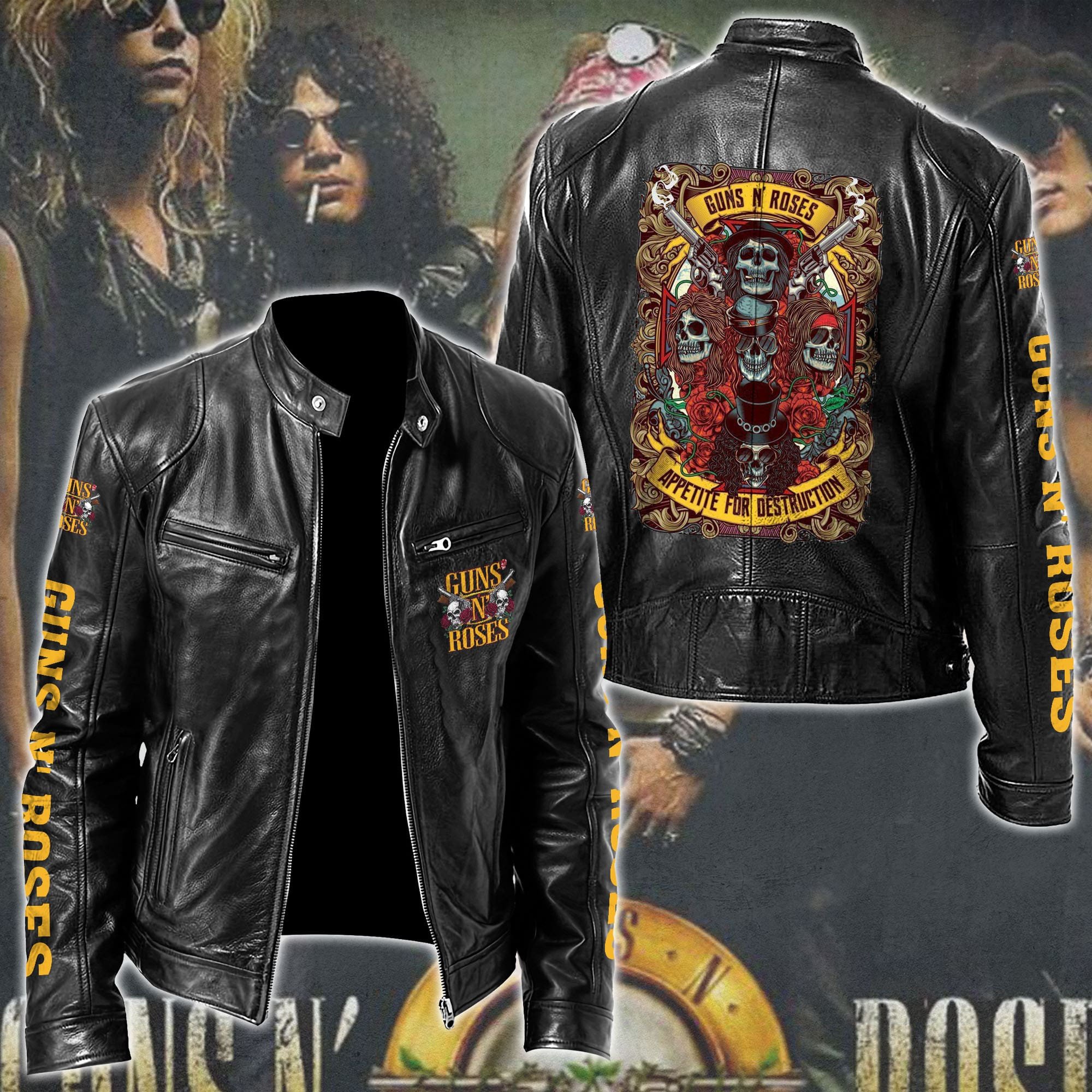 Guns N' Roses Music Style Leather Jacket For Fans