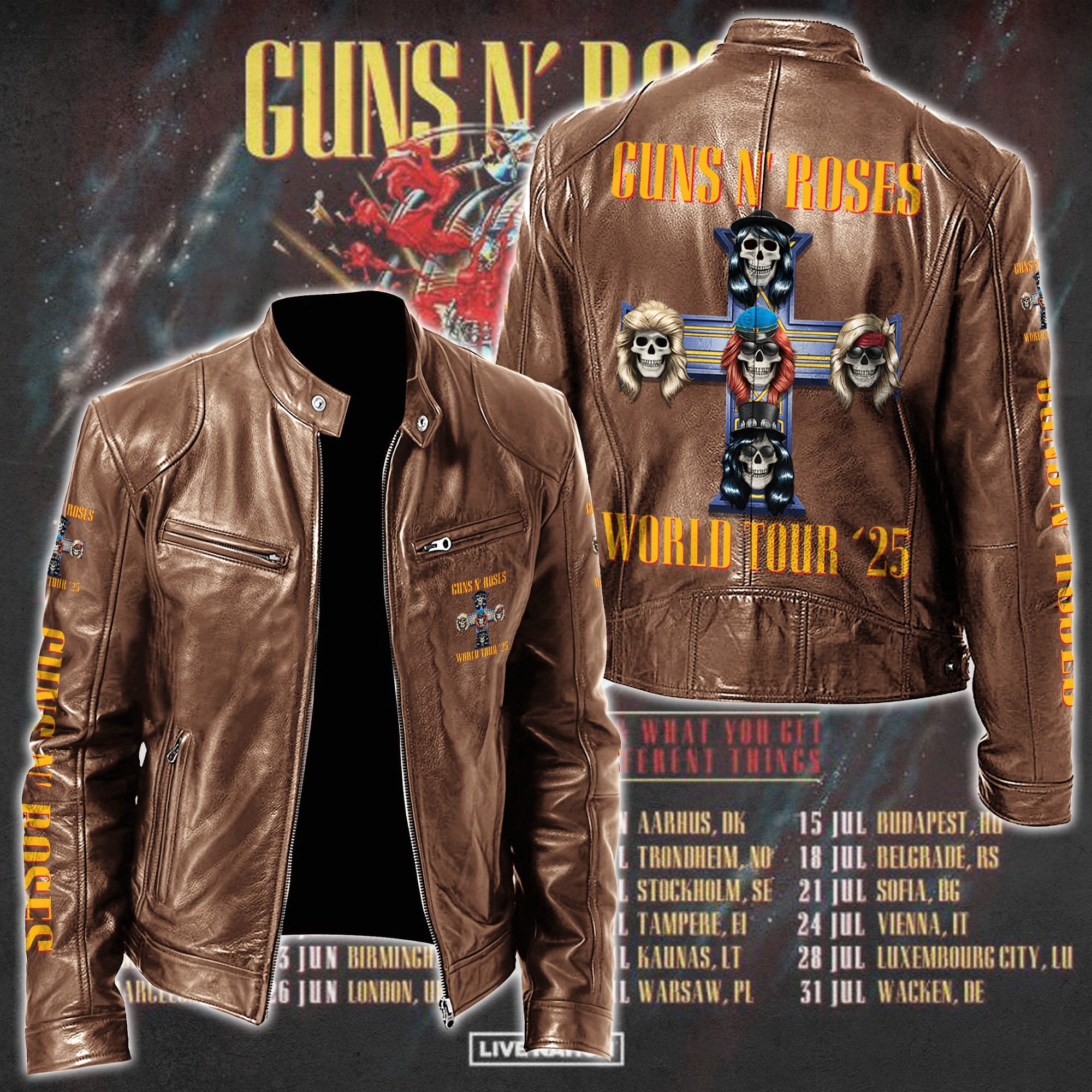 Guns N' Roses Music Style Leather Jacket For Fans