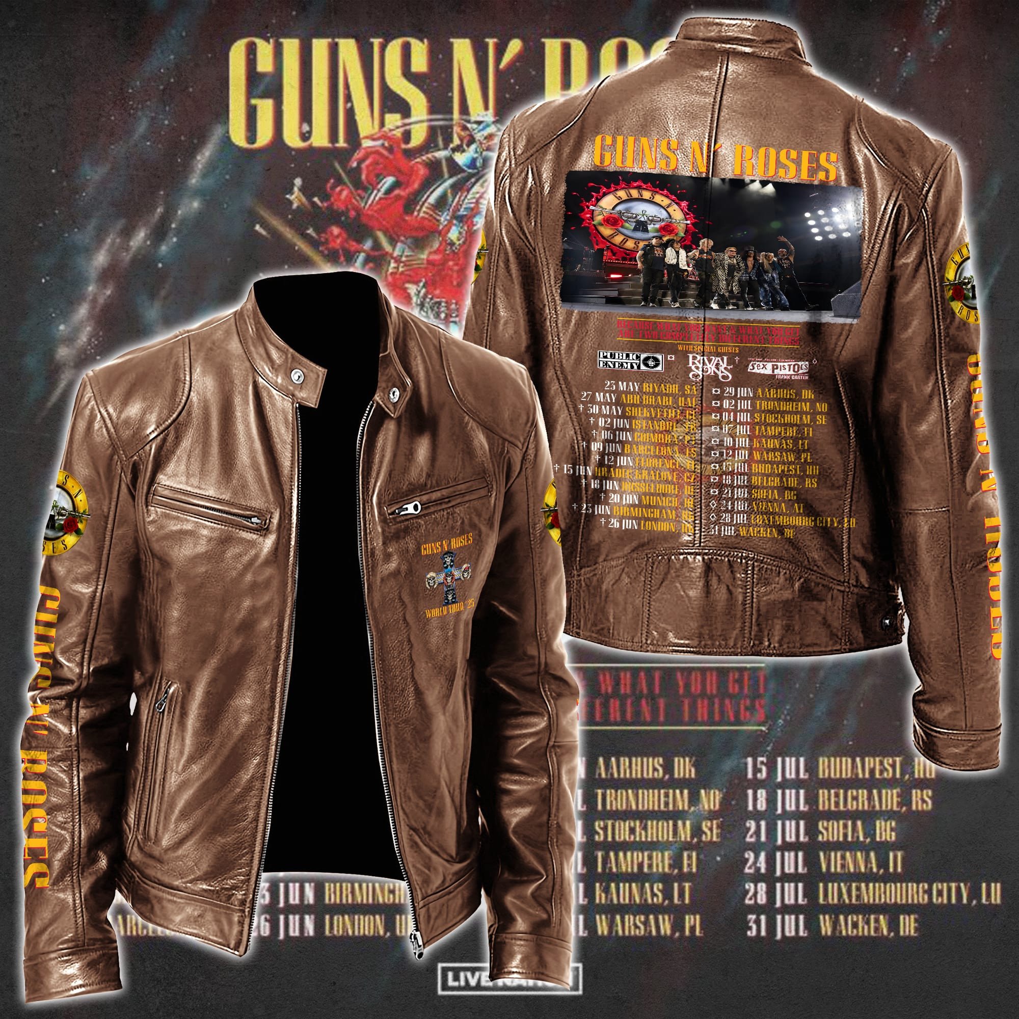 Guns N' Roses Music Style Leather Jacket For Fans